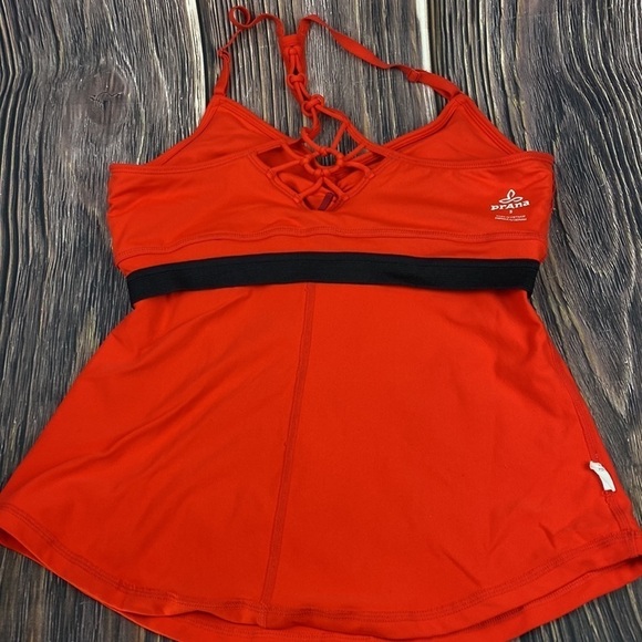 Prana Orange Racer Back Workout Top- size Small - Picture 6 of 12